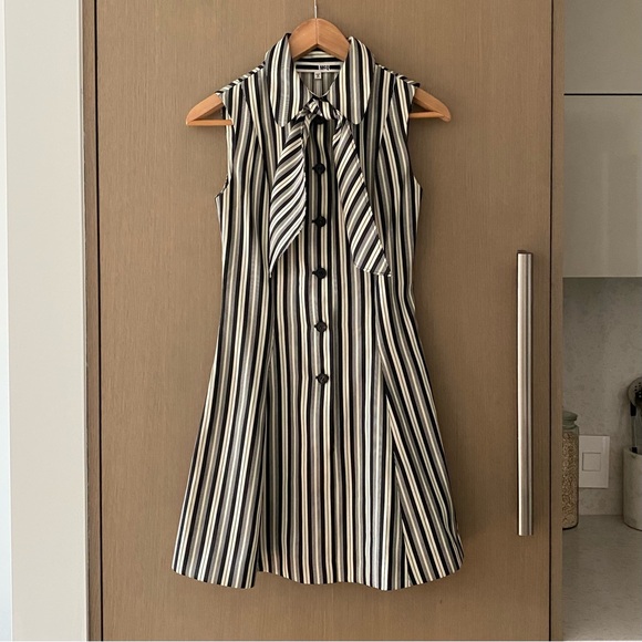 McQ Alexander McQueen striped mini dress with neck tie - Picture 4 of 9